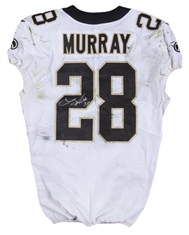 2020 Latavius Murray Game Used, Signed & Photo Matched New Orleans Saints White Road Jersey - Photo Matched To 12/13/2020 At Philadelphia (Saints LOA & Resolution Photomatching)